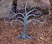 Swirled Tree of Life - Metal Wall Art - Silver 13 1/4" x 12 1/2"