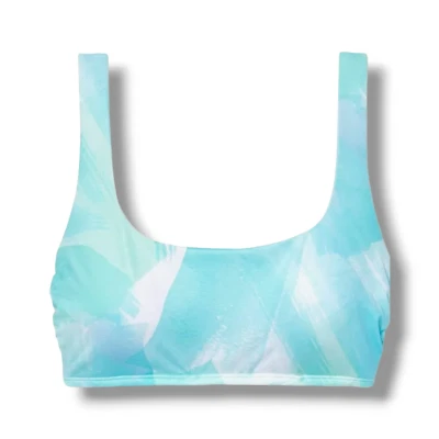 Kona Sol Women's blue Scoop Neck Bralette Bikini Top - medium