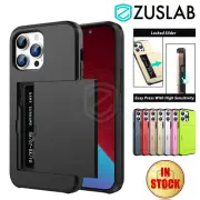 iPhone 14 Pro Max Plus Case Slider Wallet Card Shockproof Cover For Apple
