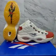 Reebok Iverson Question Mid Vintage Red Toe White IG2653 Mens Size 11.5