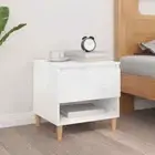 vidaXL Bedside Table High Gloss White 50x46x50 cm Engineered Wood HEE