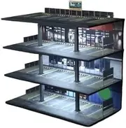 Alloy Car Model Toy Display Stand 1:64 Scale Diorama Car Garage Model Assemble Lighting Car Parking Lot Backdrop Display Scene Model Toy Collection Car Garage Protection Collectibles