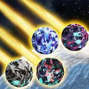 Pack of 4 Astro Jump Balls, Space Jump Ball Jumps Rubber Ball High Bouncing Ball Extreme Ball Crater Generates a Popping Sound on Impact, Bouncy Balls Toy Gifts for Children (C)