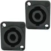 2PACK 4pole speakon compatible panel mount speaker cabinet amplifier connectors