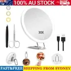 6INCH 30X Magnified Mirror w LED Light | 360° Adjustable Stand Suction Make-Up