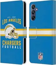 Head Case Designs Officially Licensed NFL Helmet Typography Los Angeles Chargers Graphics Leather Book Wallet Case Cover Compatible with Samsung Galaxy A15