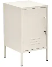 Artiss Bedside Table Metal Cabinet - White