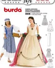 Burda 2479 Sewing Pattern Historical Empress Dress Washerwoman Costume Sz 10-20