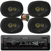 Infinity Alpha 100 Bluetooth FM Radio Receiver, 4x 6x9" 450W Car Speakers, Wire