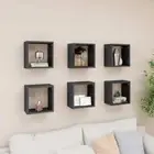 NNEVL Wall Cube Shelves 6 pcs High Gloss Grey 26x15x26 cm