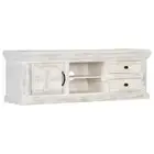 TV Cabinet White 120x30x40 cm Solid Mango Wood vidaXL