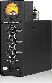 Nobsound Douk Audio P6 HiFi Bluetooth JAN5654 Valve Tube Preamp Stereo Audio Amplifier Headphone Amp APTX-HD with VU Meter (Bluetooth-Preamp)