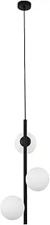 Beacon Lighting Helix 3 Light Pendant in Black with Frosted Opal Glass