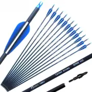 Carbon Arrows 28/30/31 Inches Spine 500 Mix Carbon Shaft 3" Plastic Vane Recurve