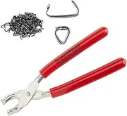WATERCARBON Tools126 Auto Parts Industries Straight Hog Ring Upholstery Installation Kit Pliers Seat Cover Upholstery Hog Rings pack-100-Piece Ring Set