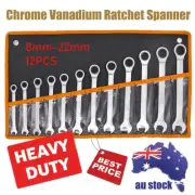 8MM-22MM 12Pcs Ratchet Spanner Set Metric ND-0326 + Rolling Bag Hand Tool Kit AU
