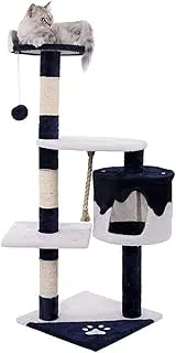 UPJAKS Cat Tree Tower Large Climbing Frame Cat House Multi-Functional Cat Scratching Post Cat Tree Board Cat Condo Furniture Cat Condo Cat Climbing Stand (Color : Blue)