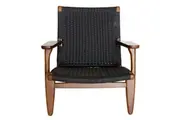 SK Designer Living | Replica Hans Wegner CH25 Easy Chair | Walnut & Black