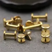 10pcs Solid Brass Binding Screws 8mm Flat Cap Stud Rivets Leather Crafts Accesso