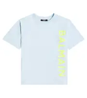 [Balmain Kids] Balmain Kids Logo cotton jersey T-shirt Y 14 blue