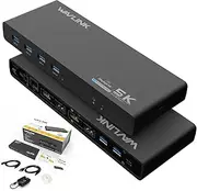 WAVLINK DisplayLink Universal Laptop Docking Station with Single 5K/ Dual 4K Video Outputs,Support for Specific Windows,XP and Mac OS(2 DP,2 HDMI,LAN,Audio,6 USB 3.0 Port)-Not Support Charging PC