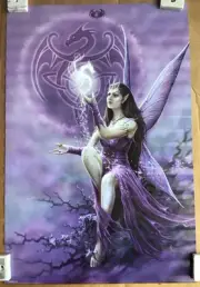 Anne Stokes Purple Fairy And Dragon Poster