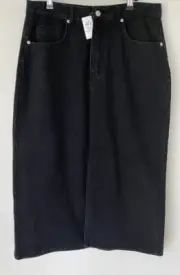 DOTTI - Samantha Black MIDI Denim Skirt Size 14 RRP $69.95 NEW