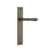 Iver Sarlat Door Lever Handle on Rectangular Backplate Signature Brass
