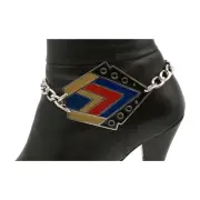 Women Silver Metal Boot Chain Bracelet Shoe Antique Vintage Ethnic Style Charm