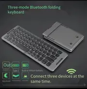 B088 Two fold Three mode Wireless Bluetooth Keyboard Mobile Tablet Portable Small Language Folding Keyboard