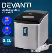 Devanti 3.2L Ice Maker Machine Commercial Stainless Steel Portable Ice Cube Tray