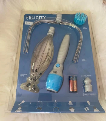 Felicity Head Scalp Vibrating Massager System 5 in 1 Set with 4 Attachments -New