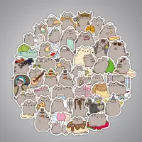 在飛比找蝦皮購物優惠-100 件 Pusheen The Cat 可愛卡通防水貼紙