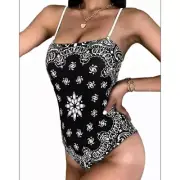 Monokini Backless Swimsuit Bodysuit Women Floral Bathing Suit