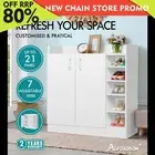 ALFORDSON Shoe Cabinet Storage Rack Drawer Organiser Shelf 21 Pairs White
