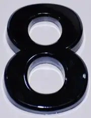 Apartment Number Sign/Mailbox Number Sign, 8 (Black,3D,2.75 x 1.75)-REF24-1027