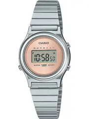 Casio Mini Collection Slim Round Antique Pink LA700WE-4AEF Pink Dial Silver Stainless Steel Womens Watch