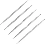 5Pcs Double Head Art Dotting Pen Multifunction Ball End Nail Art Tools Stainless Steel Dotting Pen Rust Proof 2 Way Dotting Pen Tool for Embossing Art Nails