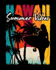 Sublimation Print Hawaii Summer Vibes Surfer Ready To Press Heat Transfer