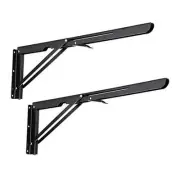 Sumnacon 2 Pcs Sturdy Folding Shelf Brackets - Heavy Duty 20 Inch Black