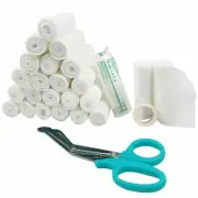 All-Purpose Gauze Bandage Rolls w/ Tape & Scissors (24 Pcs)