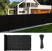 Cliselda 3ft x 50ft Privacy Fence Screen, Black Fence Covering Privacy with Grommets, Heavy Duty Fencing Mesh Shade Net Cover for Outdoor Yard Wall Garden Backyard Commercial Residential