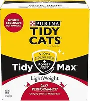 Purina Tidy Cats Lightweight Clumping Cat Litter, Tidy Max 24/7 Performance Multi Cat Litter - 17 lb. Box