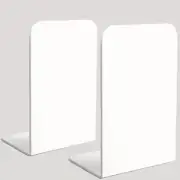 White Metal Bookends for Shelves 2 Pieces Decorative Bookends Small Heavy Books