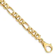 Solid 14K Yellow Gold 20 inch 8.5mm Hand Polished Fancy Link with Fancy Lobster Clasp Chain Necklace