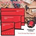 25-Pocket Canvas Spanner Wrench Storage Bag Tool Roll Up Organizer Pouch Case US