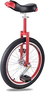 16" 18" 20" Wheel Trainer Unicycle, Adjustable Skidproof Tire Balance Cycling Use for Beginner Kids Adult Exercise Fun Bike Cycle Fitness (Color : Red, Size : 20 Inch Wheel) Durable TDF