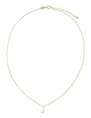 [Mocha] Elly Lou Timeless Initial Necklace J in Light Gold
