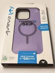 New iPhone 15 Pro Max Speck Presidio 2 Grip MagSafe Case (Purple/Lavender)
