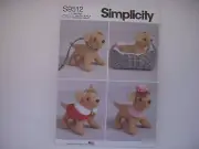 Simplicity 9512 Stuffed 6" Puppy Dog, Accessories, Leash, Bed Craft Pattern